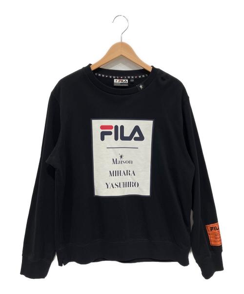 FILA（フィラ）FILA (フィラ) MIHARA YASUHIRO (ミハラヤスヒロ) クルーネックスウェット ブラック サイズ:Lの古着・服飾アイテム