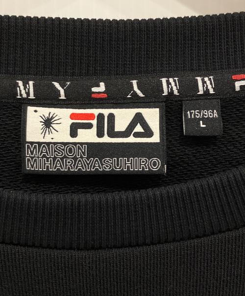 FILA（フィラ）FILA (フィラ) MIHARA YASUHIRO (ミハラヤスヒロ) クルーネックスウェット ブラック サイズ:Lの古着・服飾アイテム