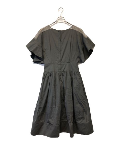RAMUNE PIEKAUTAITE（ラムネ ピーカウタイト）RAMUNE PIEKAUTAITE (ラムネ ピーカウタイト) 異素材切替ワンピース カーキ サイズ:SIZE 38の古着・服飾アイテム