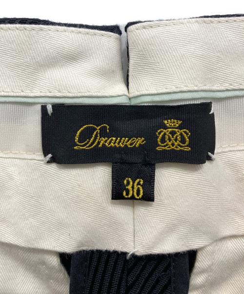 DRAWER（ドゥロワー）DRAWER (ドゥロワー) カルゼフロントステッチパンツ ブラック サイズ:36の古着・服飾アイテム