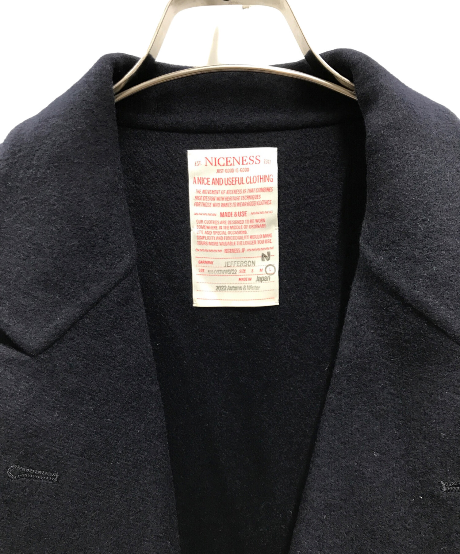 NICENESS (ナイスネス) JEFFERSON ネイビー サイズ:L