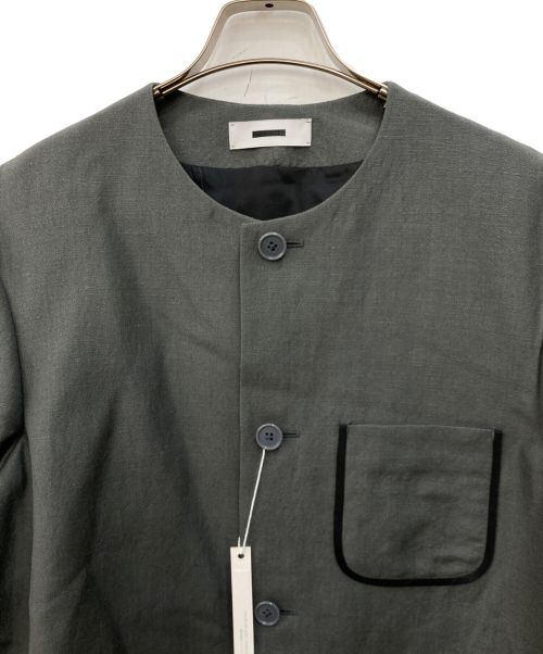 REVERBERATE（リバーバレイト）REVERBERATE (リバーバレイト) COLLARLESS JACKET　カラーレスジャケット チャコールグレー サイズ:SIZE38 未使用品の古着・服飾アイテム