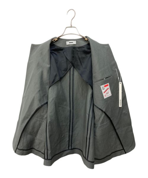 REVERBERATE（リバーバレイト）REVERBERATE (リバーバレイト) COLLARLESS JACKET　カラーレスジャケット チャコールグレー サイズ:SIZE38 未使用品の古着・服飾アイテム