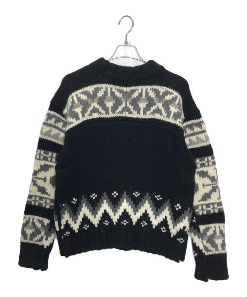 sacai（サカイ）sacai (サカイ) 22-02908M Nordic Knit Pullover (2-02908M ノルディック ニット プルオーバー) ブラック×グレー サイズ:1の古着・服飾アイテム