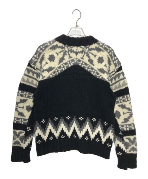 sacai（サカイ）sacai (サカイ) 22-02908M Nordic Knit Pullover (2-02908M ノルディック ニット プルオーバー) ブラック×グレー サイズ:1の古着・服飾アイテム