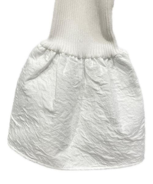 UNITED ARROWS（ユナイテッドアローズ）UNITED ARROWS (ユナイテッドアローズ) ジャカードコンビ フレアスリーブ ニット ホワイト サイズ:FREEの古着・服飾アイテム