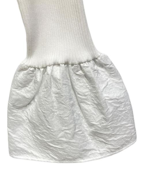 UNITED ARROWS（ユナイテッドアローズ）UNITED ARROWS (ユナイテッドアローズ) ジャカードコンビ フレアスリーブ ニット ホワイト サイズ:FREEの古着・服飾アイテム