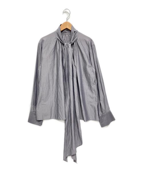 FRAY ID（フレイ アイディー）FRAY ID (フレイ アイディー) ソフトリボンタイブラウス グレー サイズ:Freeの古着・服飾アイテム