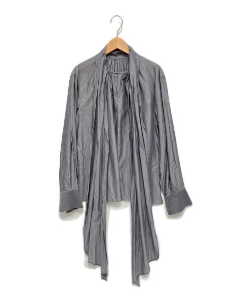 FRAY ID（フレイ アイディー）FRAY ID (フレイ アイディー) ソフトリボンタイブラウス グレー サイズ:Freeの古着・服飾アイテム