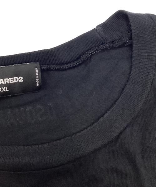 DSQUARED2（ディースクエアード）DSQUARED2 (ディースクエアード) D2 MESSAGE ロゴプリント Tシャツ ブラック サイズ:XXXLの古着・服飾アイテム