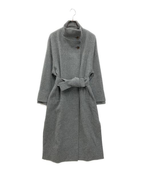 BLACK by moussy（ブラックバイマウジー）BLACK by moussy (ブラックバイマウジー) stand collar wool coat グレー サイズ:2の古着・服飾アイテム