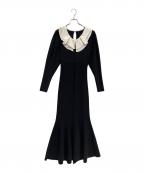 eimy istoireエイミーイストワール）の古着「フリルカラーマーメイドニットワンピース」｜ブラック