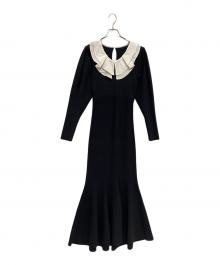 eimy istoire（エイミーイストワール）の古着「フリルカラーマーメイドニットワンピース」｜ブラック