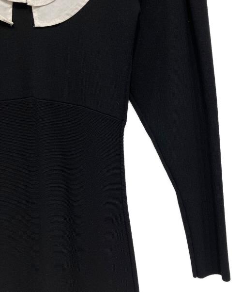 eimy istoire（エイミーイストワール）eimy istoire (エイミーイストワール) フリルカラーマーメイドニットワンピース ブラック サイズ:Freeの古着・服飾アイテム