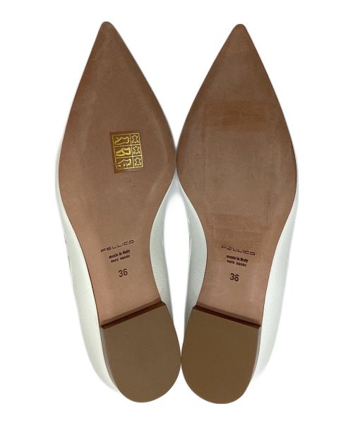 PELLICO（ペリーコ）PELLICO (ペリーコ) ANDREA10 フラットパンプス ホワイト サイズ:36の古着・服飾アイテム