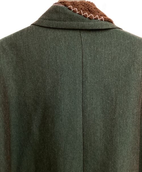KOLOR（カラー）KOLOR (カラー) rakid herringbone docking coat　（ラギットヘリンボーンドッキングコート） グリーン サイズ:1の古着・服飾アイテム