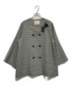 Maglie par ef-deマーリエ パー エフデ）の古着「チェックダブルジャケット」｜ブラック