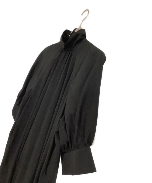 ENFOLD（エンフォルド）ENFOLD (エンフォルド) Comfortable Twill スタンド フレアDRESS ブラック サイズ:38の古着・服飾アイテム