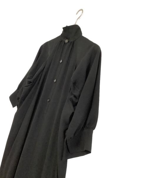 ENFOLD（エンフォルド）ENFOLD (エンフォルド) Comfortable Twill スタンド フレアDRESS ブラック サイズ:38の古着・服飾アイテム