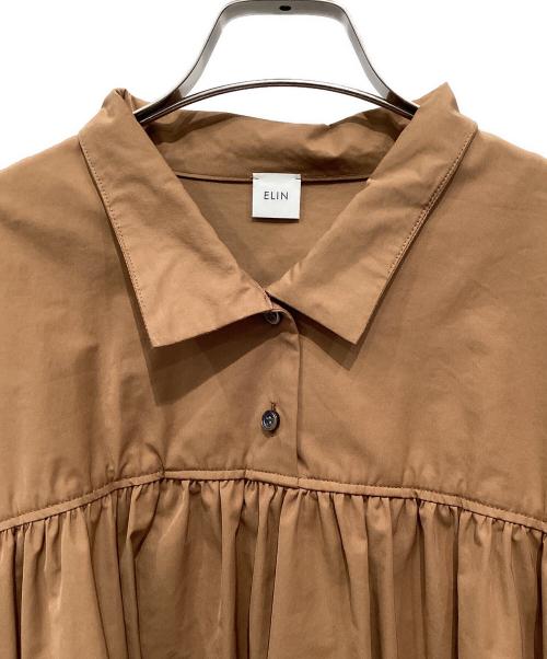ELIN（エリン）ELIN (エリン) Chino gathered top ブラウン サイズ:38の古着・服飾アイテム