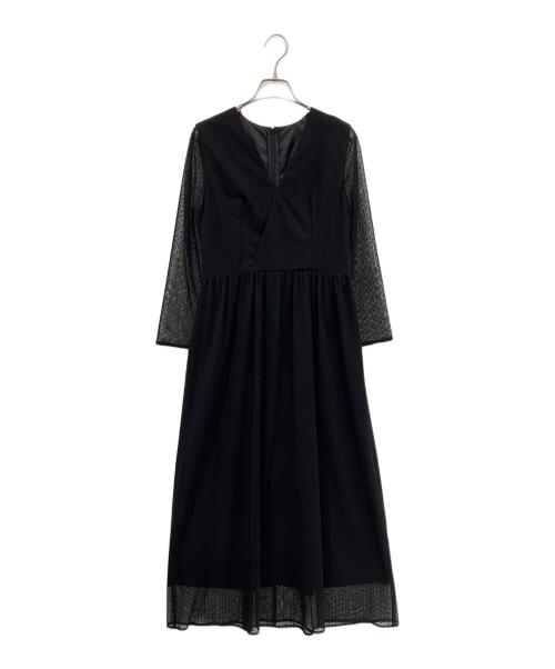 Kaene（カエン）Kaene (カエン) フロッキードットワンピース ブラック サイズ:38の古着・服飾アイテム