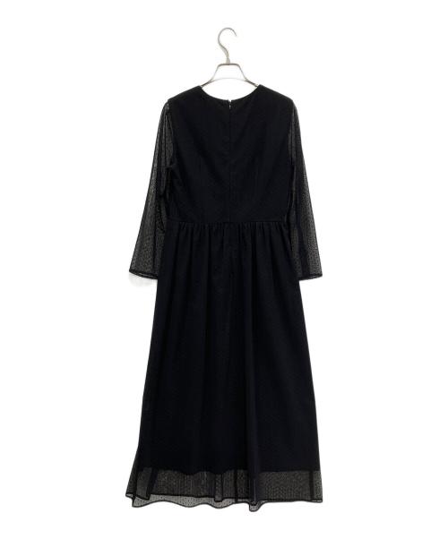 Kaene（カエン）Kaene (カエン) フロッキードットワンピース ブラック サイズ:38の古着・服飾アイテム