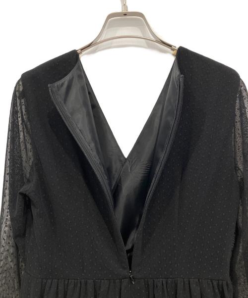 Kaene（カエン）Kaene (カエン) フロッキードットワンピース ブラック サイズ:38の古着・服飾アイテム