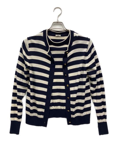 IENA（イエナ）IENA (イエナ) les maillesWashable アンサンブル ホワイト×ネイビー サイズ:不明の古着・服飾アイテム