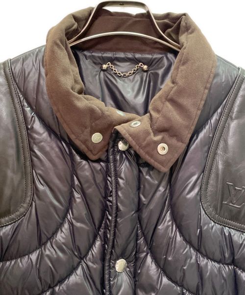 LOUIS VUITTON（ルイ ヴィトン）LOUIS VUITTON (ルイ ヴィトン) レザー切替 キルティングジャケット ブラック サイズ:56の古着・服飾アイテム