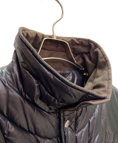 LOUIS VUITTON（ルイ ヴィトン）LOUIS VUITTON (ルイ ヴィトン) レザー切替 キルティングジャケット ブラック サイズ:56の古着・服飾アイテム