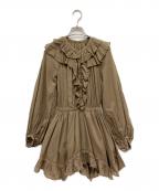 CASA FLINEカーサフライン）の古着「フリルミニドレス」｜ベージュ