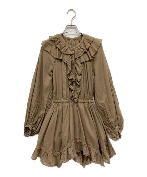 CASA FLINE（カーサフライン）CASA FLINE (カーサフライン) フリルミニドレス ベージュ サイズ:FREEの古着・服飾アイテム