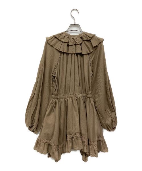 CASA FLINE（カーサフライン）CASA FLINE (カーサフライン) フリルミニドレス ベージュ サイズ:FREEの古着・服飾アイテム