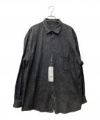 COMOLIコモリ）の古着「デニムコモリシャツ Z01-02003」｜ブラック/エクリュ