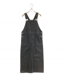 MACPHEE×TOMORROW LAND（マカフィー×トゥモローランド）の古着「コットンデニム サロペットスカート」｜ブラック