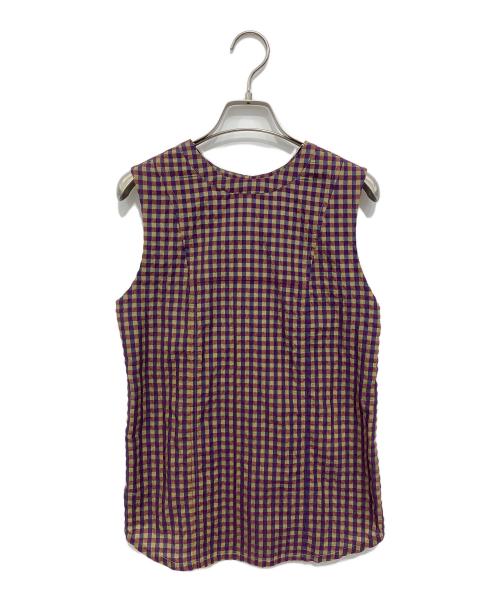 MAISON SPECIAL（メゾンスペシャル）MAISON SPECIAL (メゾンスペシャル) マルチウェイレイヤードシャツブラウス パープル×ベージュ サイズ:FREEの古着・服飾アイテム