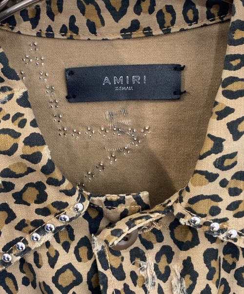 AMIRI（アミリ）AMIRI (アミリ) レオパードスタッズジャケット ベージュ サイズ:XSの古着・服飾アイテム