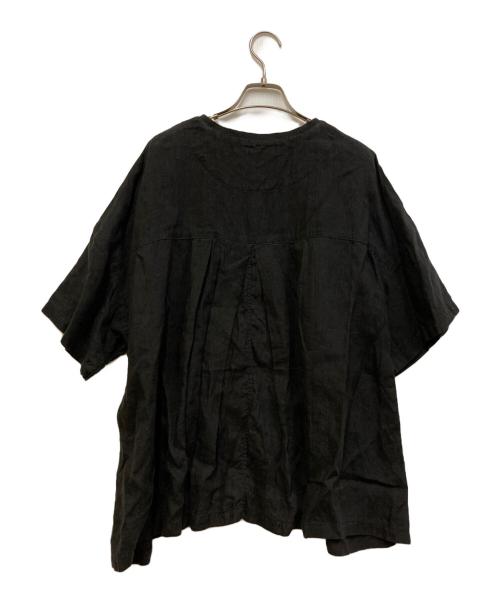 HARVESTY（ハーベスティー）HARVESTY (ハーベスティー) フレンチリネン半袖アトリエローブ ブラック サイズ:1の古着・服飾アイテム