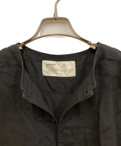 HARVESTY（ハーベスティー）HARVESTY (ハーベスティー) フレンチリネン半袖アトリエローブ ブラック サイズ:1の古着・服飾アイテム