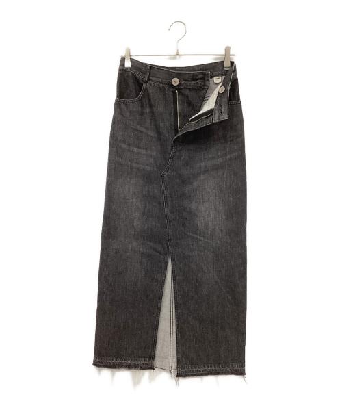 Noble（ノーブル）Noble (ノーブル) ロングスリットデニムスカート グレー サイズ:36の古着・服飾アイテム