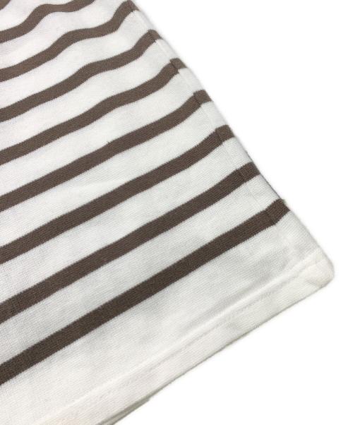 GOOD GRIEF!（グッドグリーフ）GOOD GRIEF! (グッドグリーフ) ボーダーカットソー ホワイト×ブラウン サイズ:Fの古着・服飾アイテム