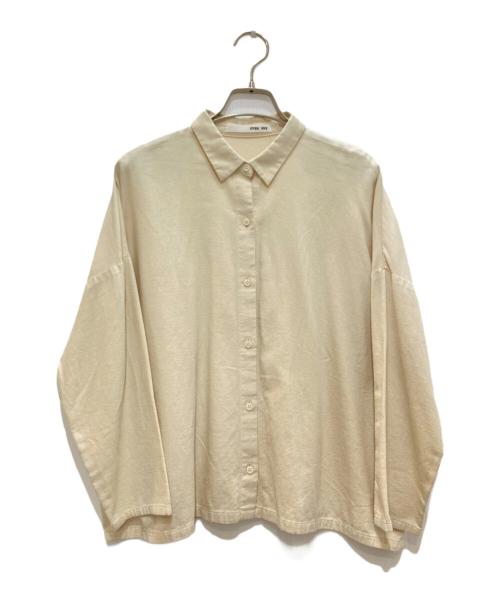 evam eva（エヴァムエヴァ）evam eva (エヴァムエヴァ) コットンウール スクエアシャツ ベージュ サイズ:freeの古着・服飾アイテム