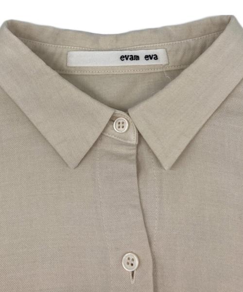 evam eva（エヴァムエヴァ）evam eva (エヴァムエヴァ) コットンウール スクエアシャツ ベージュ サイズ:freeの古着・服飾アイテム