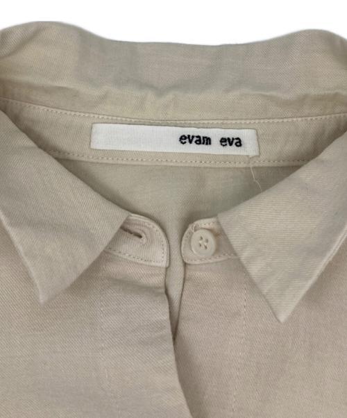 evam eva（エヴァムエヴァ）evam eva (エヴァムエヴァ) コットンウール スクエアシャツ ベージュ サイズ:freeの古着・服飾アイテム