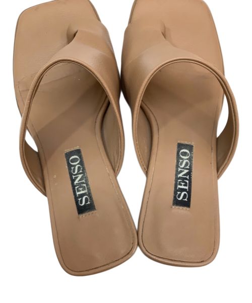 Spick and Span（スピック＆スパン）Spick and Span (スピックアンドスパン) SENSO スクエアサンダル ベージュ サイズ:37の古着・服飾アイテム