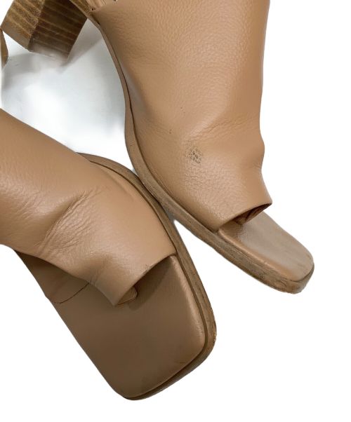 Spick and Span（スピック＆スパン）Spick and Span (スピックアンドスパン) SENSO スクエアサンダル ベージュ サイズ:37の古着・服飾アイテム