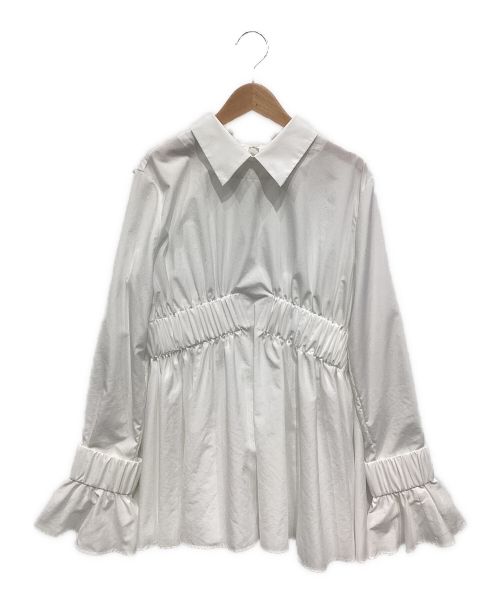 Audire（アウディーレ）Audire (アウディーレ) ruffle sleeve blouse ホワイト サイズ:Mの古着・服飾アイテム