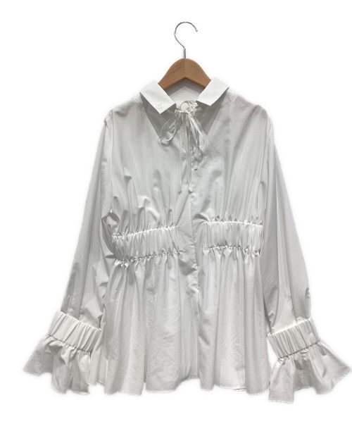 Audire（アウディーレ）Audire (アウディーレ) ruffle sleeve blouse ホワイト サイズ:Mの古着・服飾アイテム
