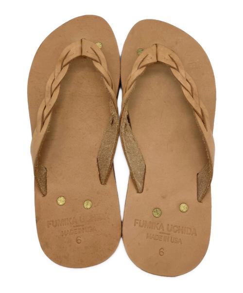 FUMIKA UCHIDA（フミカウチダ）FUMIKA UCHIDA (フミカウチダ) FUMIKA UCHIDA(フミカウチダ)レザーサンダル ベージュ サイズ:サイズ37の古着・服飾アイテム
