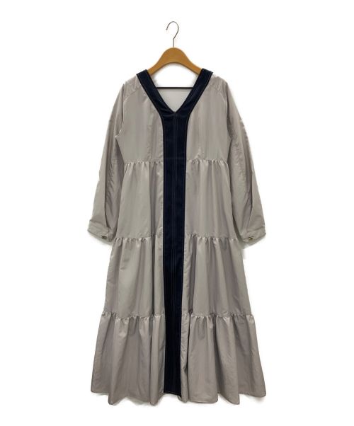 MURRAL（ミューラル）MURRAL (ミューラル) Vintage taffeta tiered dress グレー サイズ:1の古着・服飾アイテム